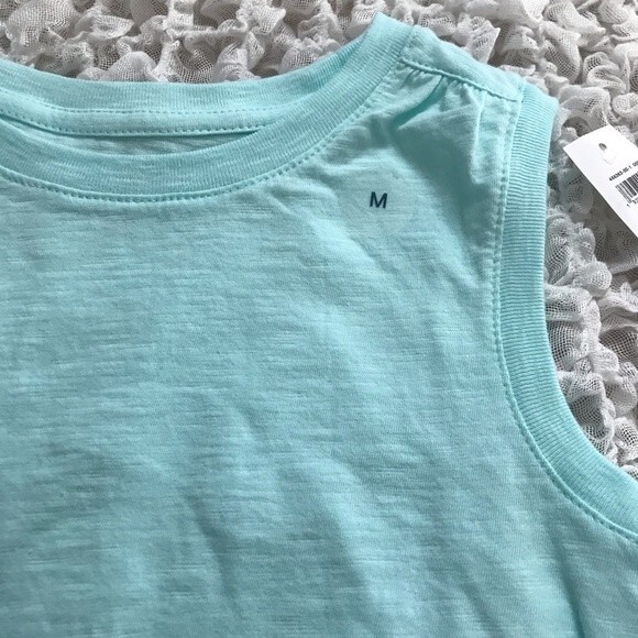 Gap kids light blue top crew Tank top with front twist size M  beach boho - Picture 5 of 11